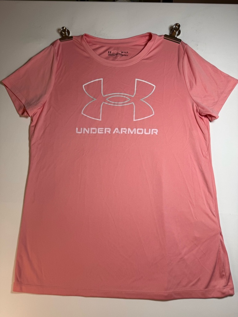 Under Armour Women's Coral Pink Logo Short-Sleeve Performance Tee